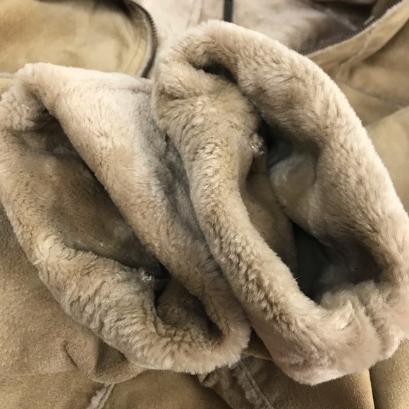 Vintage Trendy Winlit Tan Suede Faux Fur Lined Jacket Size Medium - Picture 11 of 16